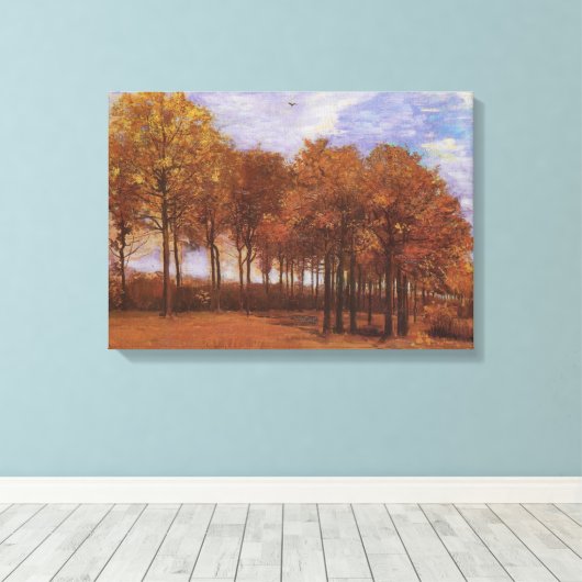 Herfstlandschap - Vincent van Gogh Canvas Afdruk (Insitu (Houten vloer))