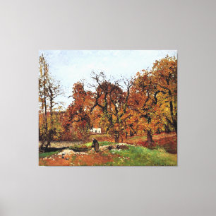 Herfstlandschap, vlakbij Pontoise, Canvas Afdruk