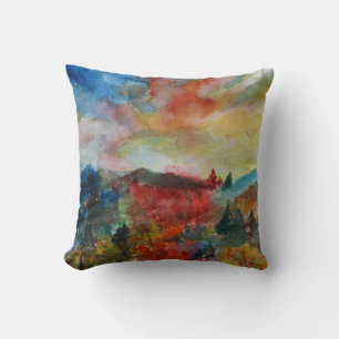 Herfstlandschap Waterverf Kunstkussen Kussen