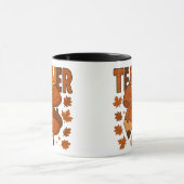 Herfstleraar Coffee Mok – Herfst Plaid Bow, eikel, (Midden)