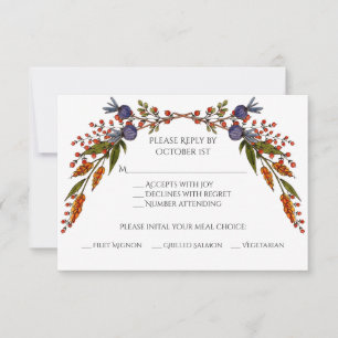 Herfstloof antwoordkaart RSVP kaartje