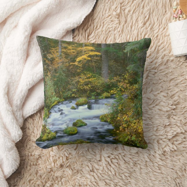 Herfstloof & Douglas sparrenrand Roaring River Kussen (Deken)