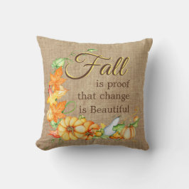 Herfstloof Pompoenen - Verandering is Mooi Kussen