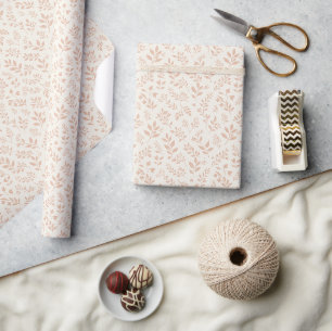 Herfstloof Warm Abrikoos - Neutraal Cadeaupapier
