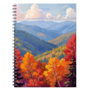 Herfstloof Watercolor Berglandschap Notitieboek