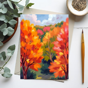 Herfstloof   Waterverf Natuur Herfstbladeren Briefkaart