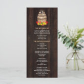 Herfstloof wijnvat wijngaard trouwprogramma programma (Staand voorkant)