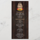 Herfstloof wijnvat wijngaard trouwprogramma programma (Voorkant)