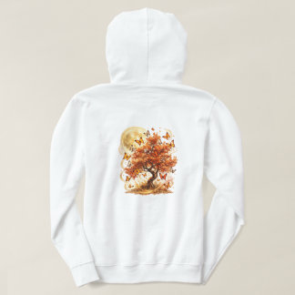 Herfstmaan Boom Kunst Hoodie