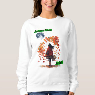 "Herfstmaan, Vrouw van de Herfst" Herfstnacht blad Trui