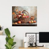 Herfstmand met fruit poster (Thuiskantoor)