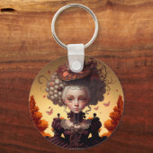 Herfstmeisje en haar fantasiehoed sleutelhanger (Voorkant)
