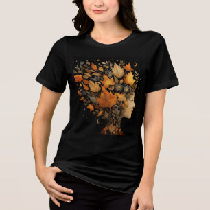 HerfstMeisje Val verlaat T-shirt, Boho Herfst Lief Tri-Blend Shirt