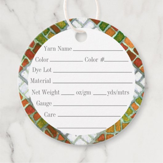 HERFSTMOZAÏEK 2"Ronde Garen Labels (Voorkant)