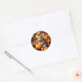 Herfstmuis met pompoenen & bladeren Sticker (Envelop)