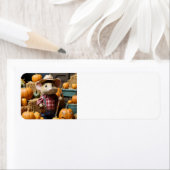 Herfstmuizenboer met pompoenlabel etiket (Insitu)