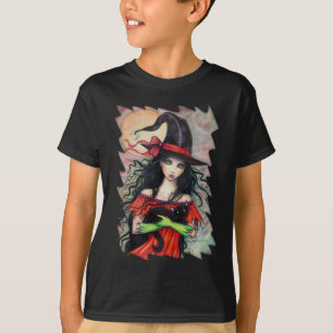 Herfstondekerstmis Heksen en Zwarte Kat T-shirt