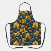 Herfstoogst met bladeren, eikels en dennenappels schort (Voorkant)