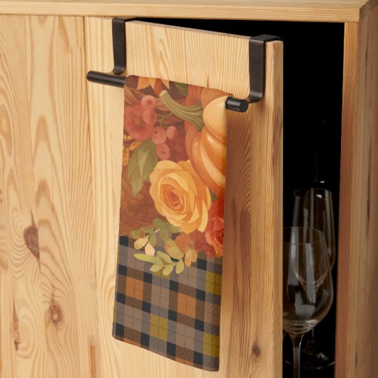 Herfstoogst Plaid en Cornucopia Theedoek (Derde Gevouwen)