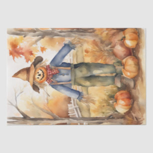 Herfstoogst: vogelverschrikker in Herfst Decoupage Tissuepapier