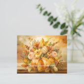 herfstoogstboeket feestdagenkaart (Staand voorkant)