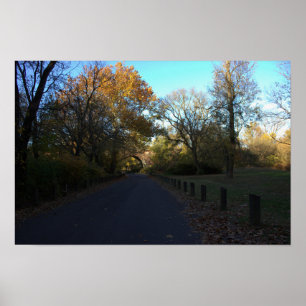 Herfstpad naar Arched Bridge Poster