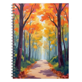 Herfstpad valbladschildering notitieboek