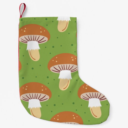 Herfstpaddenstoelen: groen naadloos patroon. kleine kerstsok (Voorkant)