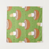 Herfstpaddenstoelen: groen naadloos patroon. wandkleed (Voorkant (horizontaal))