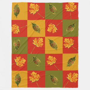Herfstpatroon fleece deken