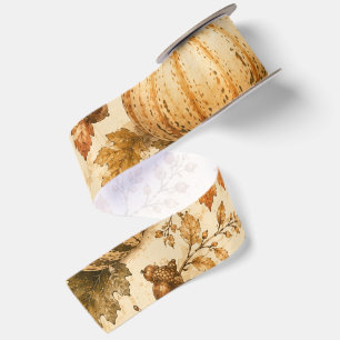 Herfstpatroon met pompoen en kalebassen lint