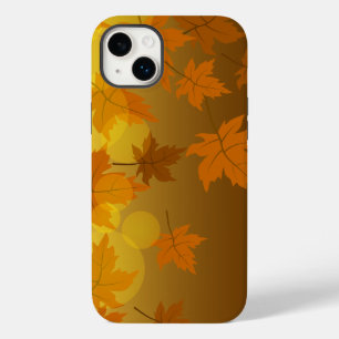 Herfstpatroon met vallende esdoornbladeren en boke Case-Mate iPhone 14 plus hoesje