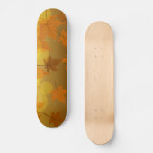 Herfstpatroon met vallende esdoornbladeren en boke skateboard (Voorkant)