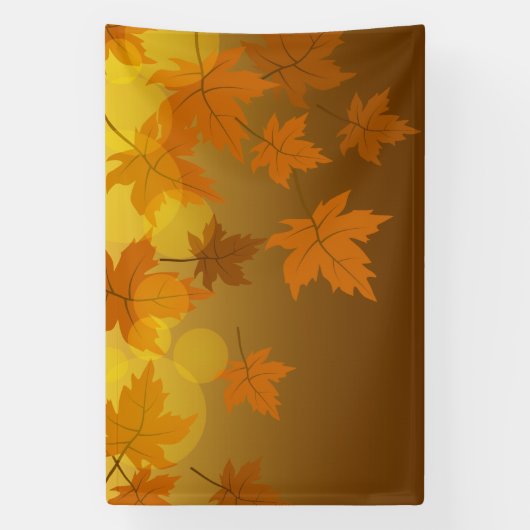 Herfstpatroon met vallende esdoornbladeren en boke spandoek (Verticaal)