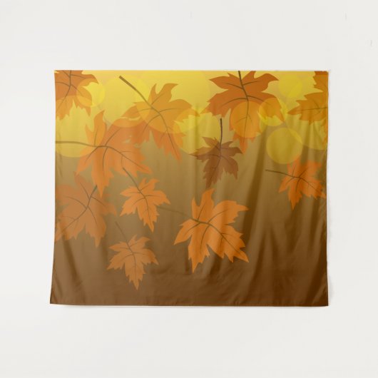 Herfstpatroon met vallende esdoornbladeren en boke wandkleed (Voorkant (horizontaal))