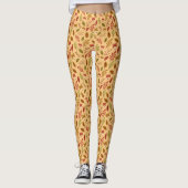 Herfstpatroon Teddy Leaf Leggings (Voorkant)