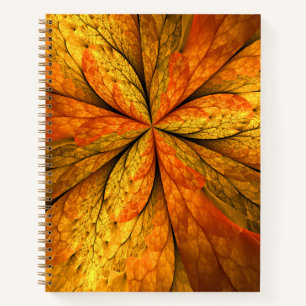 Herfstplant, moderne abstracte fractal kunst blad notitieboek