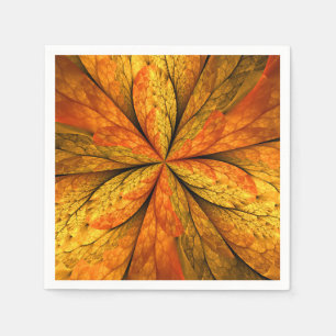 Herfstplant, moderne abstracte fractal kunst blad servet
