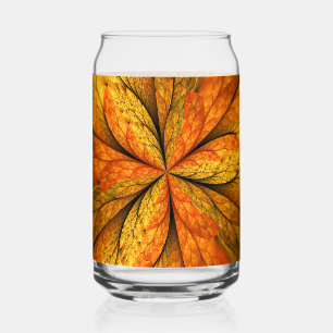 Herfstplant, moderne abstracte fractale kunstblad blikvorm glas