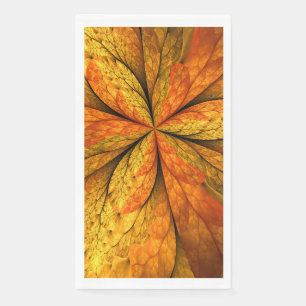 Herfstplant, moderne abstracte fractale kunstblad servet