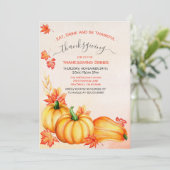 herfstpompoen | Thanksgiving Dinner Invitation Kaart (Staand voorkant)