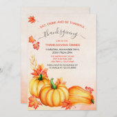 herfstpompoen | Thanksgiving Dinner Invitation Kaart (Voorkant / Achterkant)