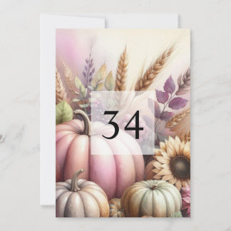 Herfstpompoenen bladeren waterverf kalligrafie tek kaart