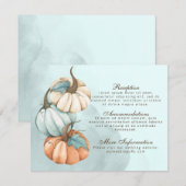 Herfstpompoenen Bruiloft Enclosure Informatiekaartje (Voorkant / Achterkant)