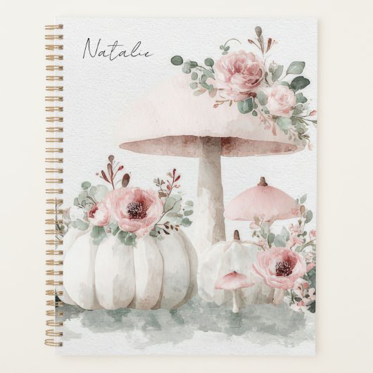 Herfstpompoenen, champignons en bloemen planner (Voorkant)