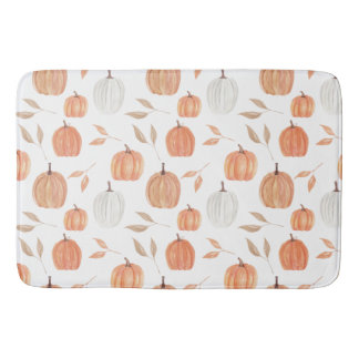 Herfstpompoenen en bladeren badmat