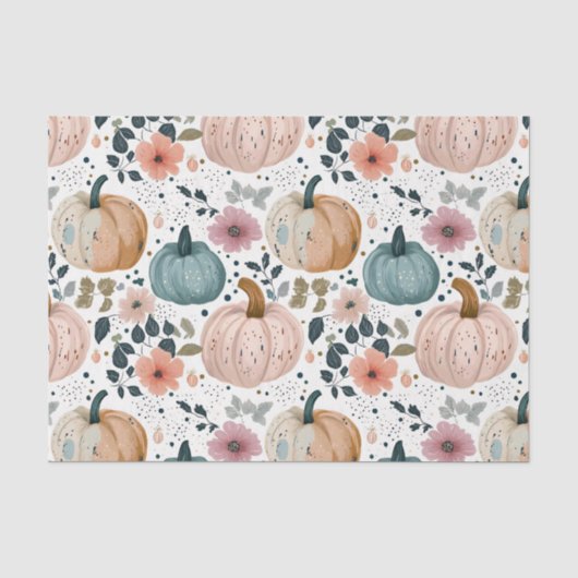 Herfstpompoenen en Bloemen Fall Patroon Decoupage Tissuepapier (Voorkant)