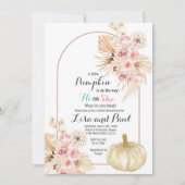 Herfstpompoenen Hij of zij Genderonthulling Uitnod Kaart (Voorkant)