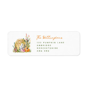 Herfstpompoenen & Hooibaal Retouradres Etiket