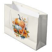 Herfstpompoenen met bloemen en bladeren groot cadeauzakje (Voorkant Gekanteld)
